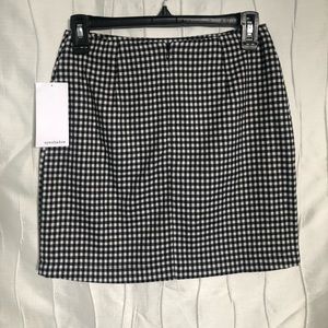 Black & white double slit skirt